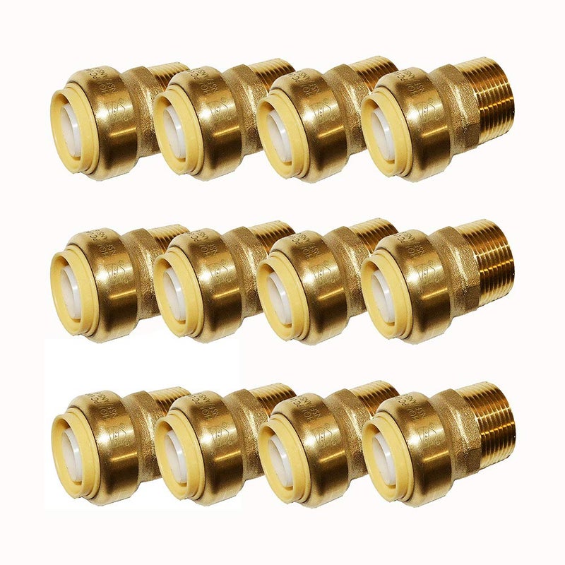HQMPC Pex Fittings 3/4" inch Straight Coupling Push Fit PEX Fitting, Push-to-Connect Copper, CPVC, No Pb Brass Plumbing Fit (12 PCS, 3/4 Inch) - Image 1